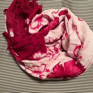 Floral Pink and Red Women's sarong or Scarf